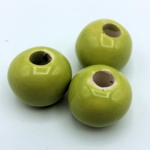 Greek ceramic bead round 16mm - green